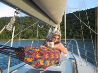 Relaxing after a days charter saling