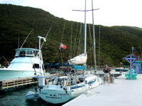 Kel & The Golden Crown charter sailboat at the fuel dock.