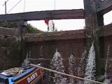 Boat going up a lock
